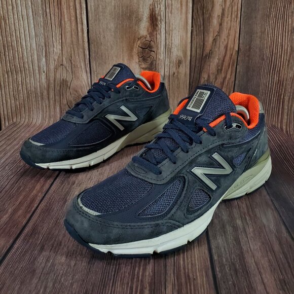New Balance 990v4 Womens Size 10.5 B Blue Orange Walking Shoes USA Made W990NV4 - Picture 1 of 12